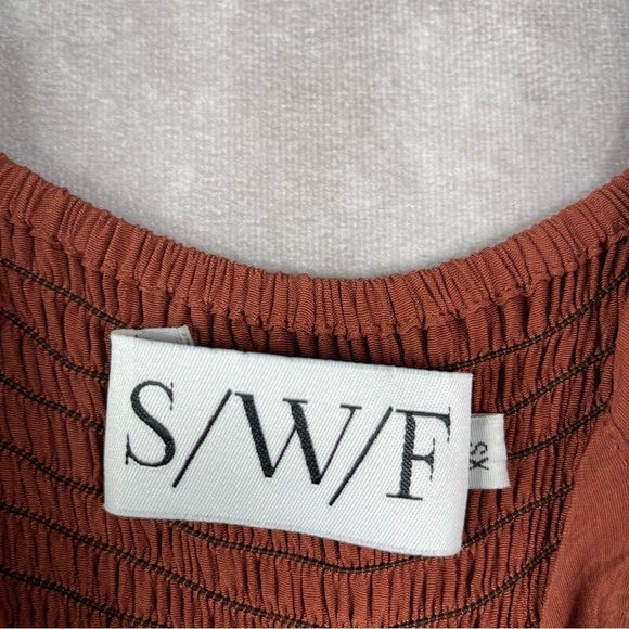 S/W/F SWF Zest Wide Leg Sleeveless Tie Shoulder Strap Square Neck Jumpsuit Sz XS - Picture 6 of 10